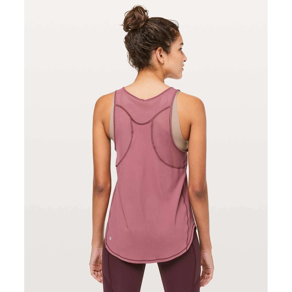 Lululemon Sculpt Tank Top Misty Merlot Mesh Back Running Training Athletic